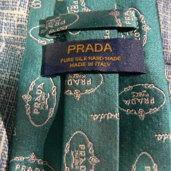 PRADA ITALY SILK NECK TIE. - Picture 3 of 5
